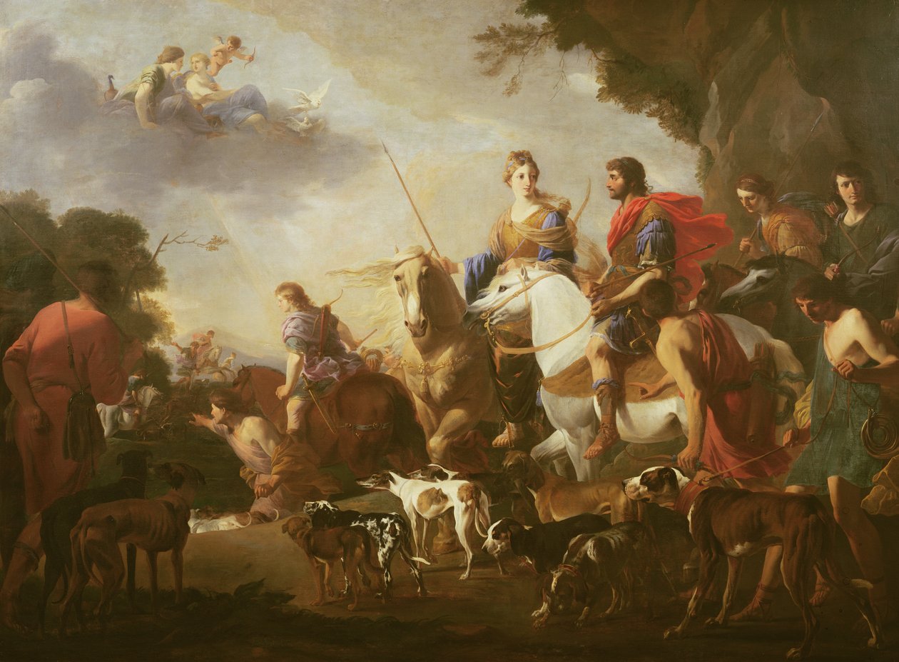 Dido og Aeneas på jagt af Jan Miel