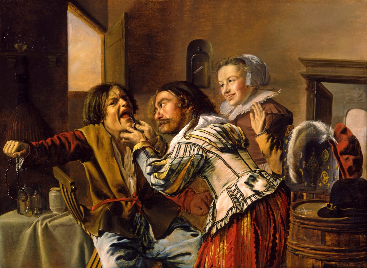 Tandlægen, 1629 (olie på vugget panel) af Jan Miense Molenaer