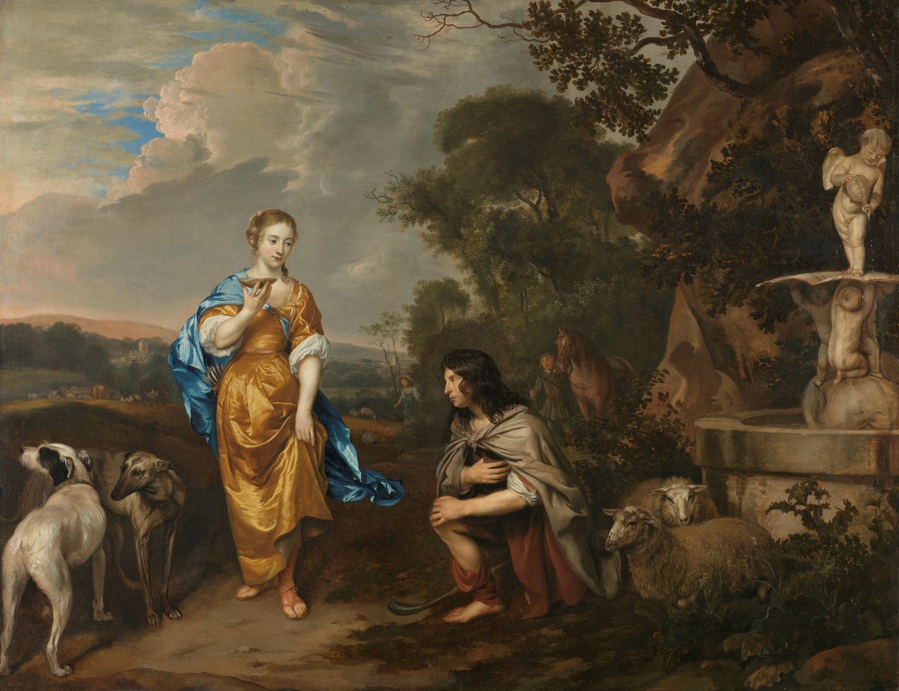 Dobbeltportræt af et ungt par som Granida og Daiphilo af Jan Mijtens