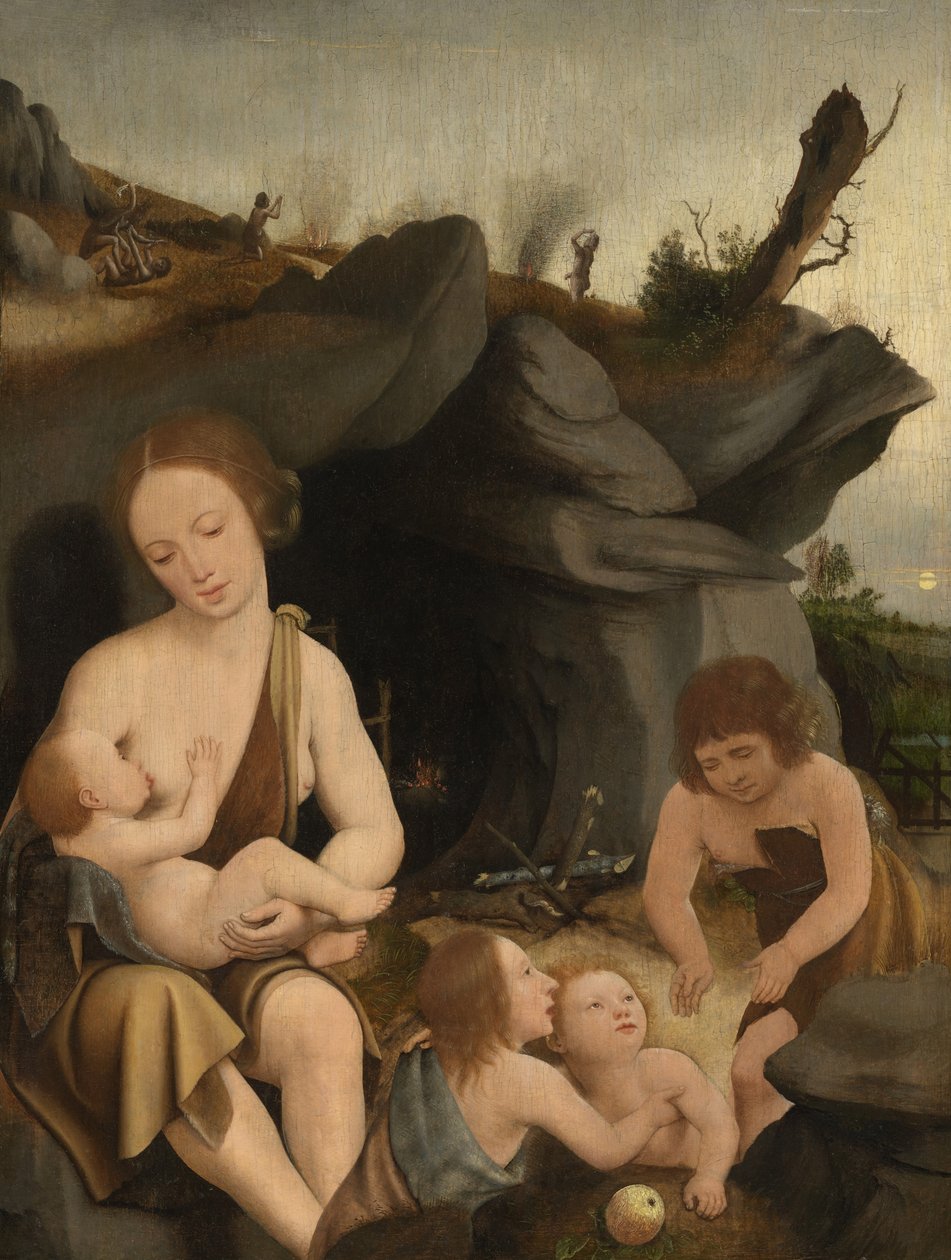 Eva og fire børn, ca. 1520 af Jan Mostaert