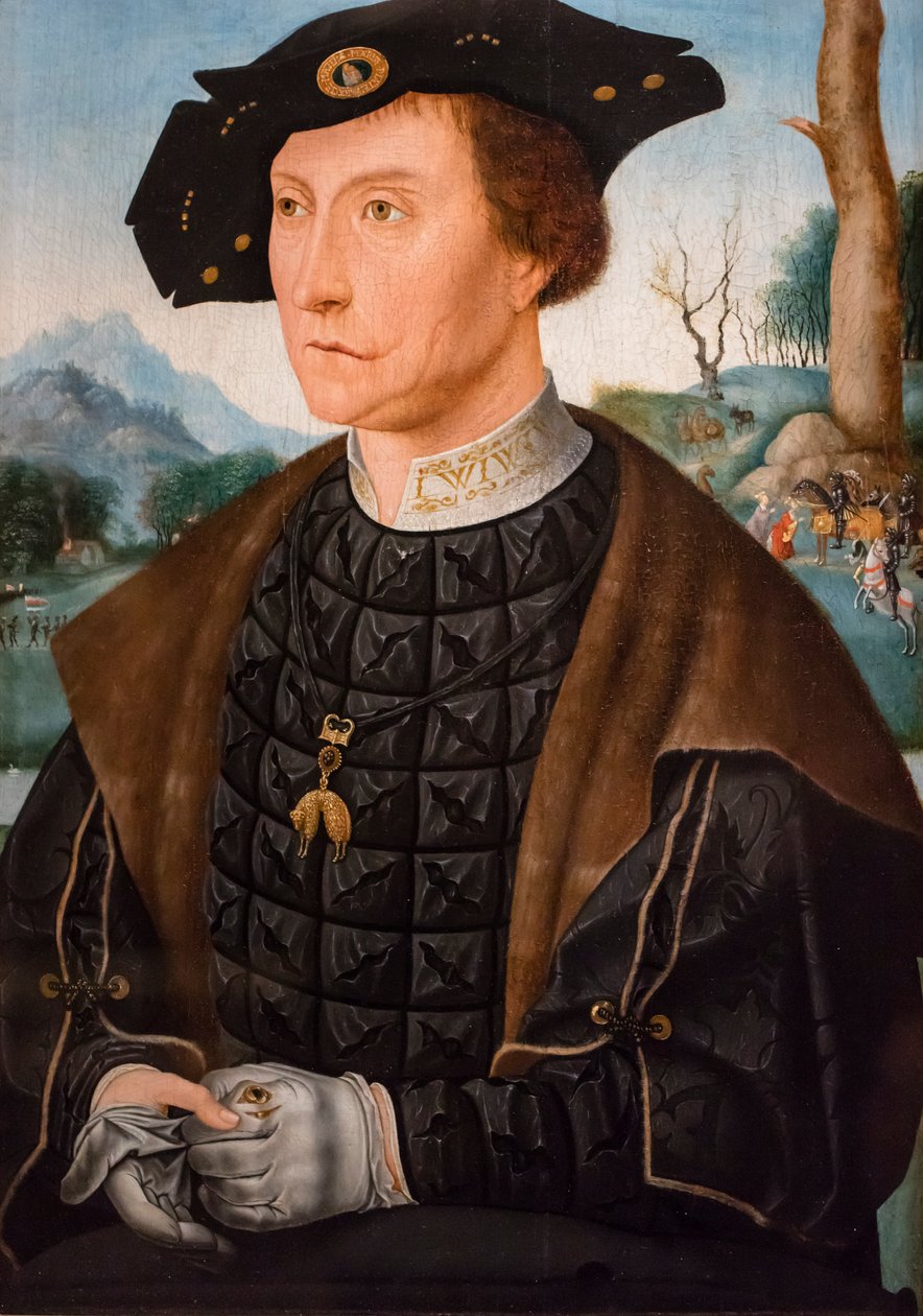 Portræt af Jan van Wassenaer vicomte af Leiden, guvernør i Friesland af Jan Mostaert