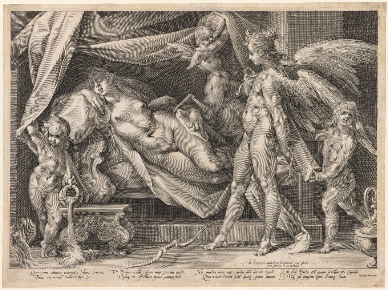 Amor og Psyche, ca. 1600. af Jan Muller