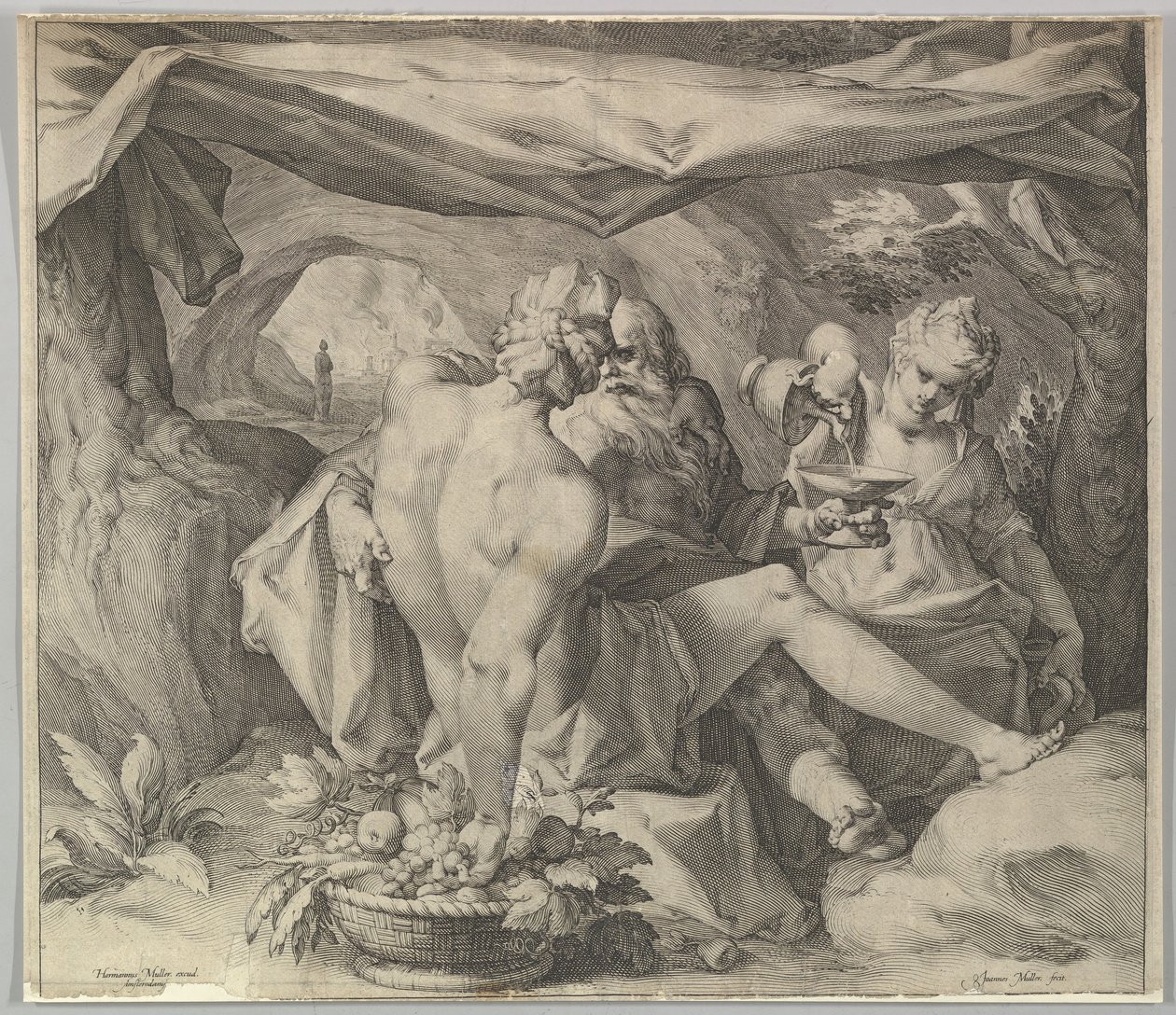 Lot og hans døtre, ca. 1630. af Jan Muller