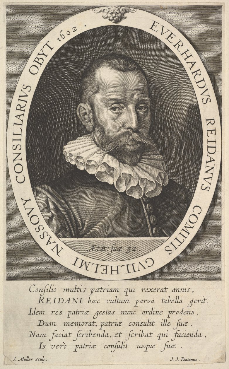 Portræt af Everhard van Reyd, rådmand for William, Prince of Orange, 1602. af Jan Muller