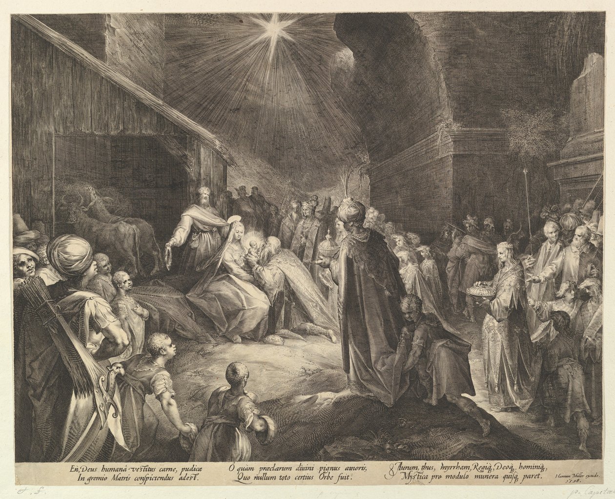 Magiernes tilbedelse, ca. 1625. af Jan Muller