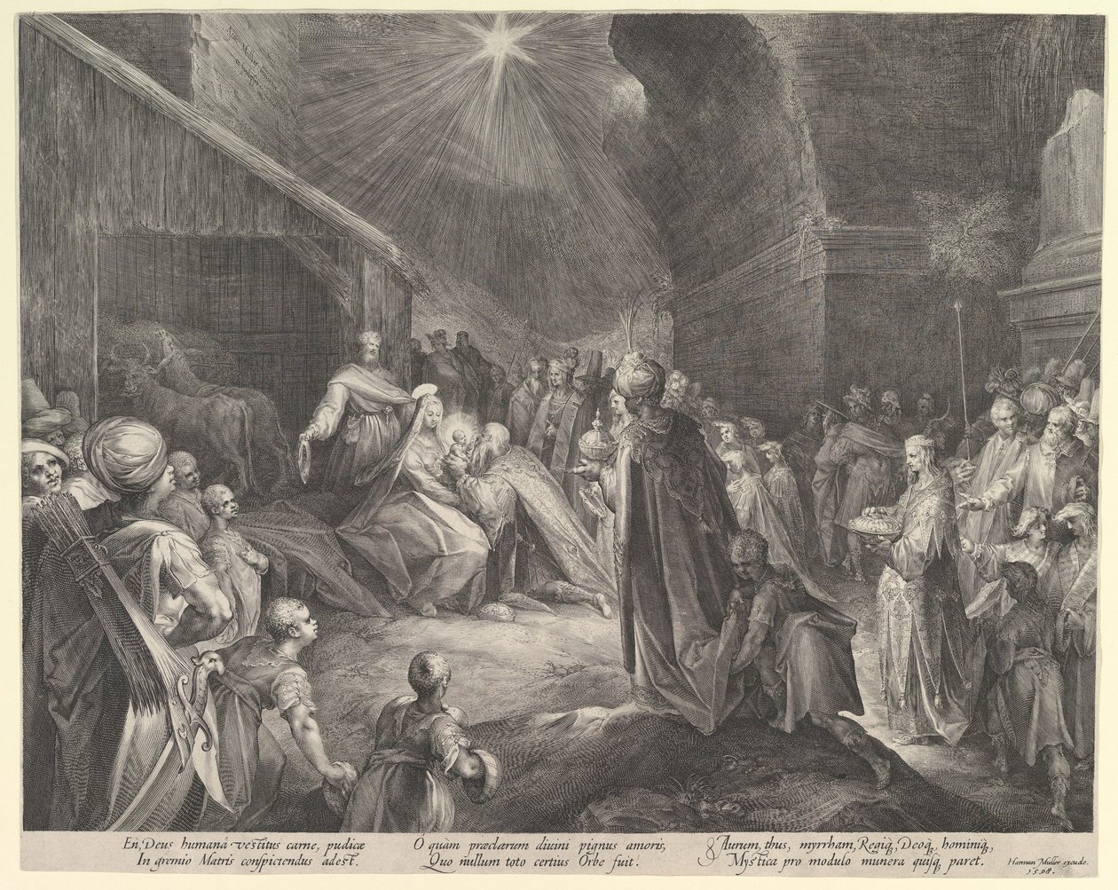 Magiernes tilbedelse, ca. 1626. af Jan Muller
