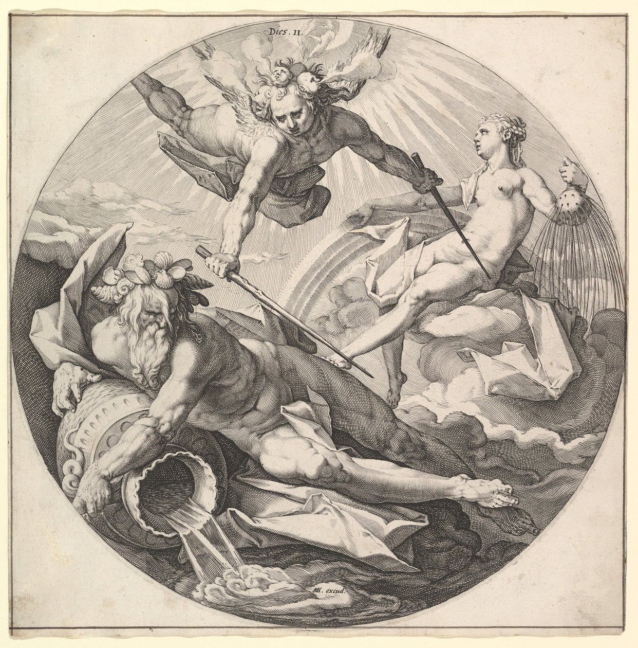 The Second Day Dies II, fra serien The Creation of the World, ca. 1594. af Jan Muller