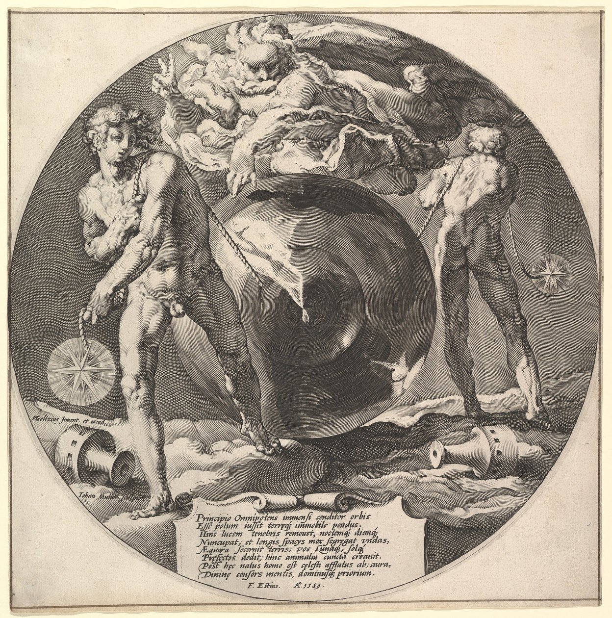 Titel: Skabelsen af verden, ca. 1592. af Jan Muller