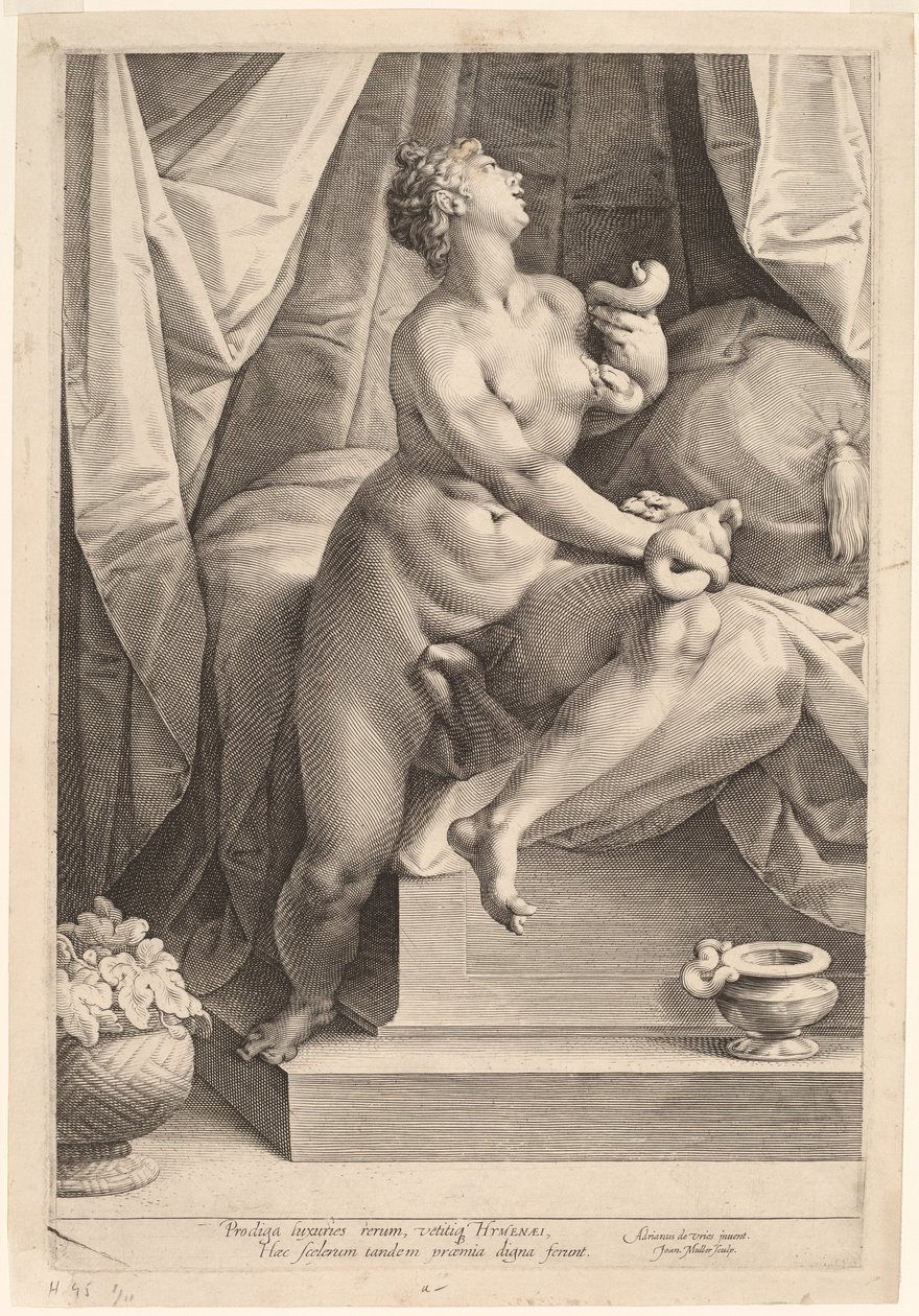 Kleopatra af Jan Muller, after Adriaen de Vries