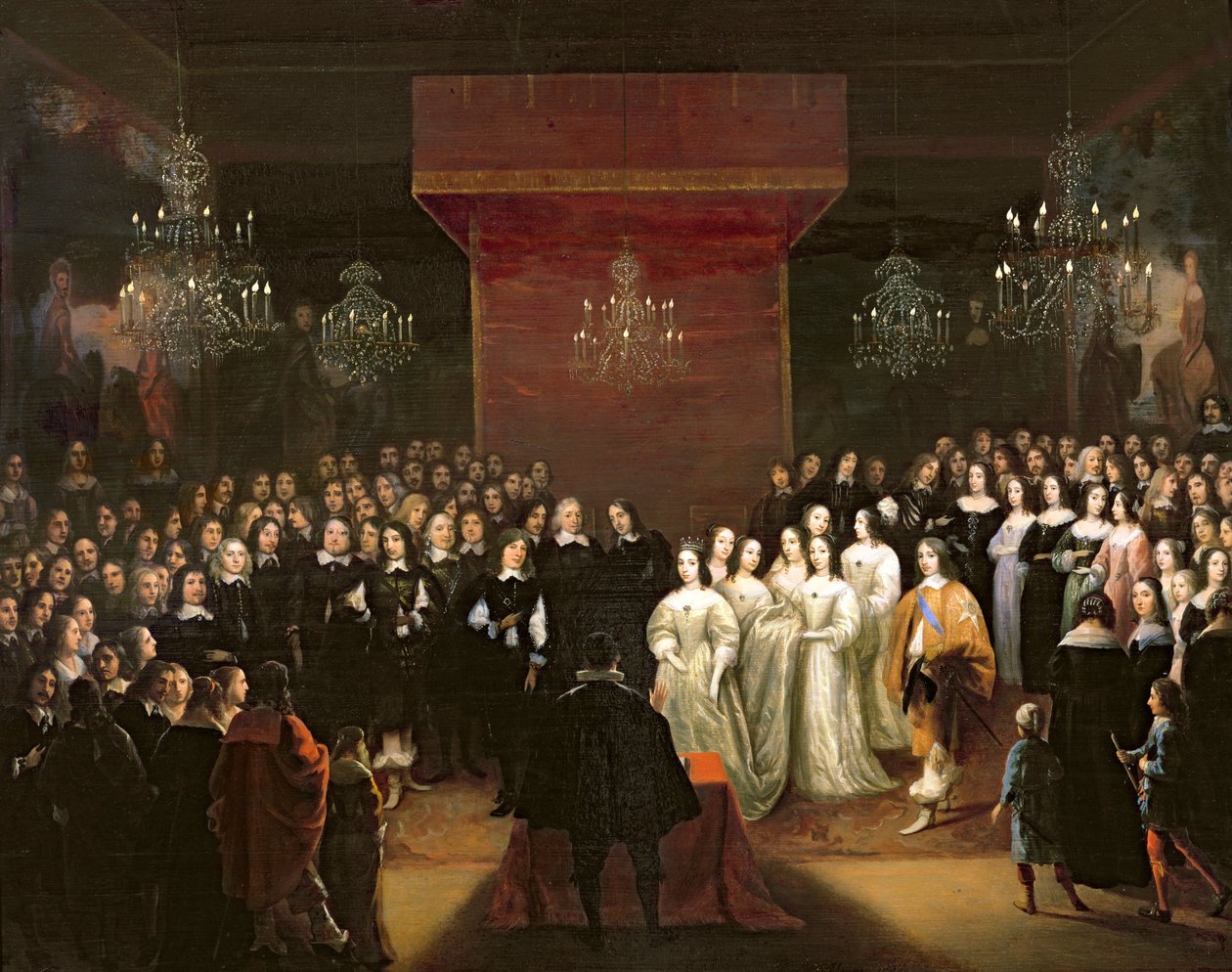 Ægteskabet mellem Frederik Vilhelm (1620-88) Kurfyrste af Brandenburg og Louise Henriette (1627-67) Prinsesse af Nassau, 1646 af Jan Mytens or Mijtens
