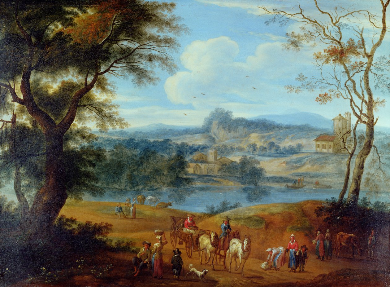 Landskab, c.1700 af Jan Peter van the Elder Bredael