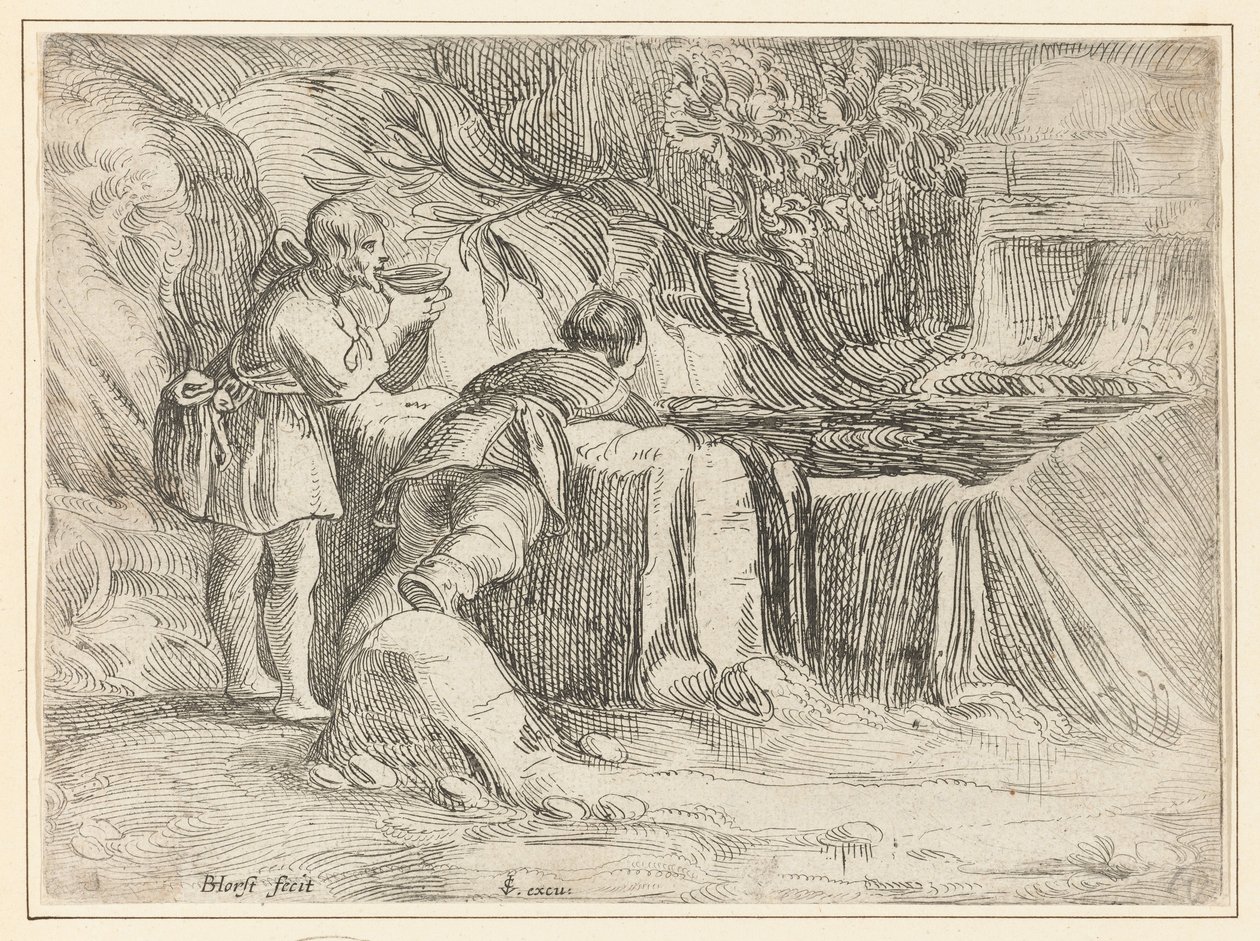 To mænd ved en brønd af Jan Philipsz. van Bouckhorst