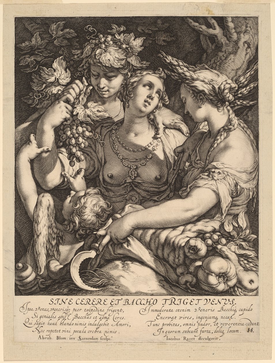 Venus fryser uden Ceres og Bacchus af Jan Pietersz Saenredam, after Abraham Bloemaert