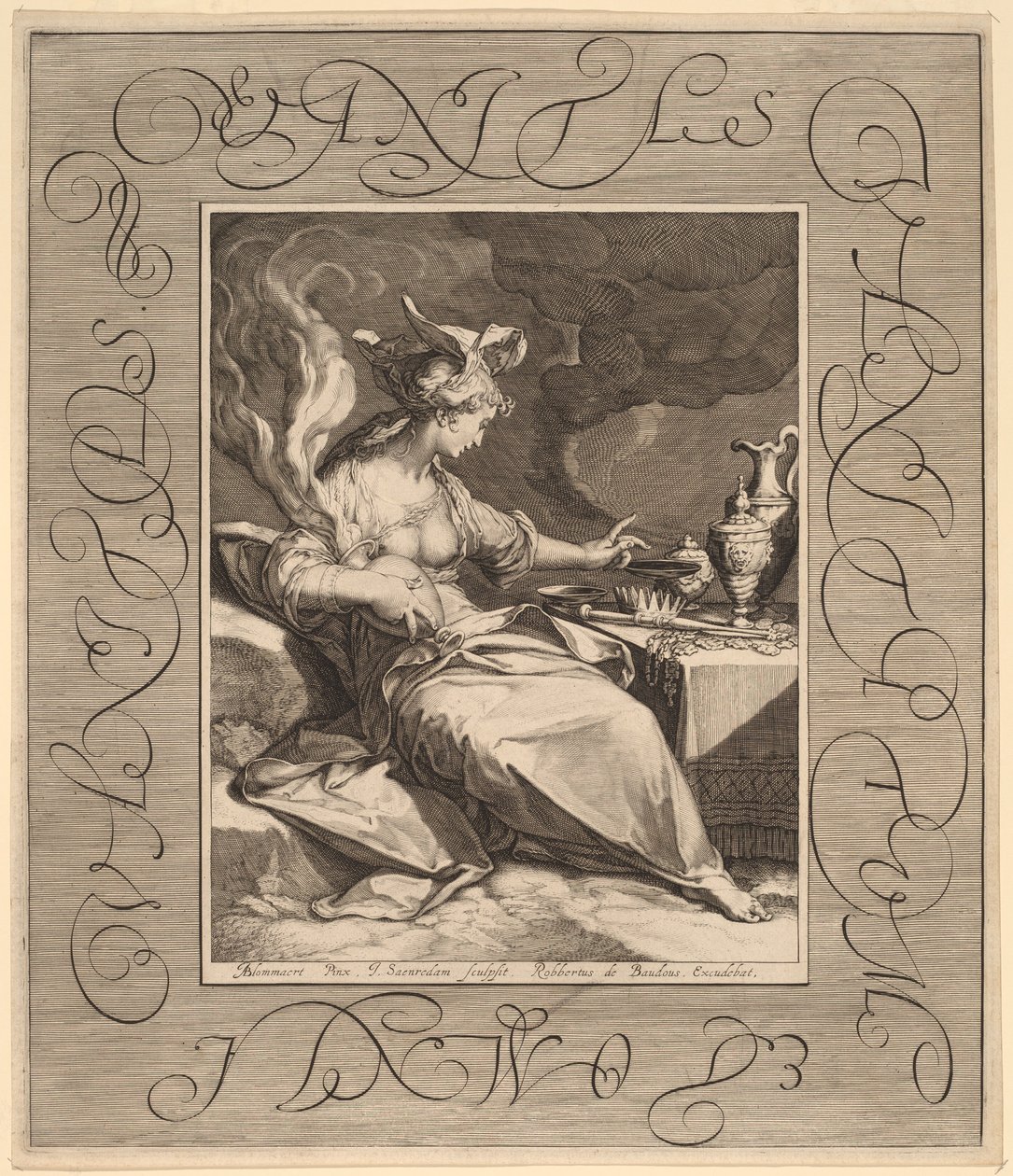 Forfængelighed af forfængelighed, alt er forfængelighed af Jan Pietersz Saenredam, after Abraham Bloemaert