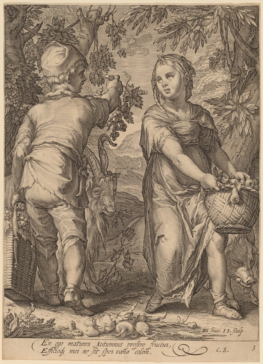Efterår af Jan Pietersz Saenredam after Hendrik Goltzius