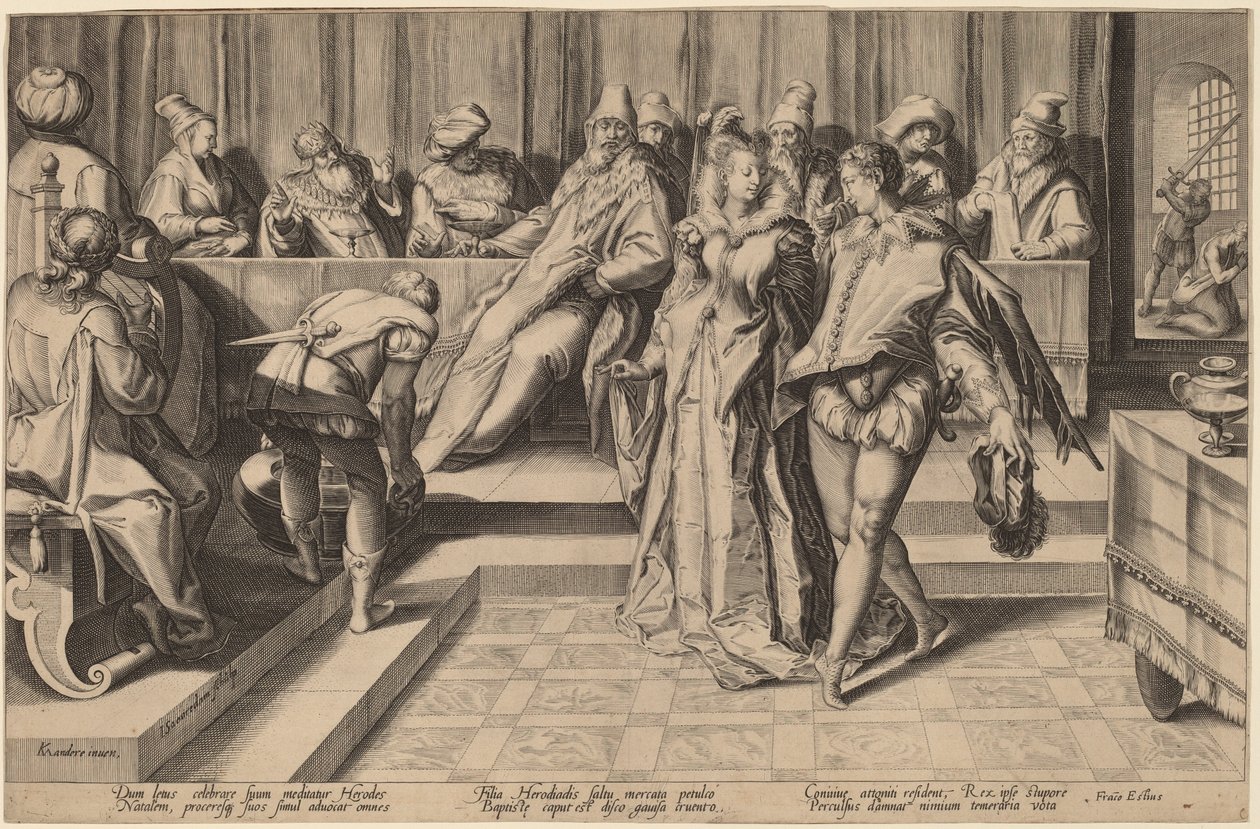 Salome danser før Herodes af Jan Pietersz Saenredam, after Karel van Mander I