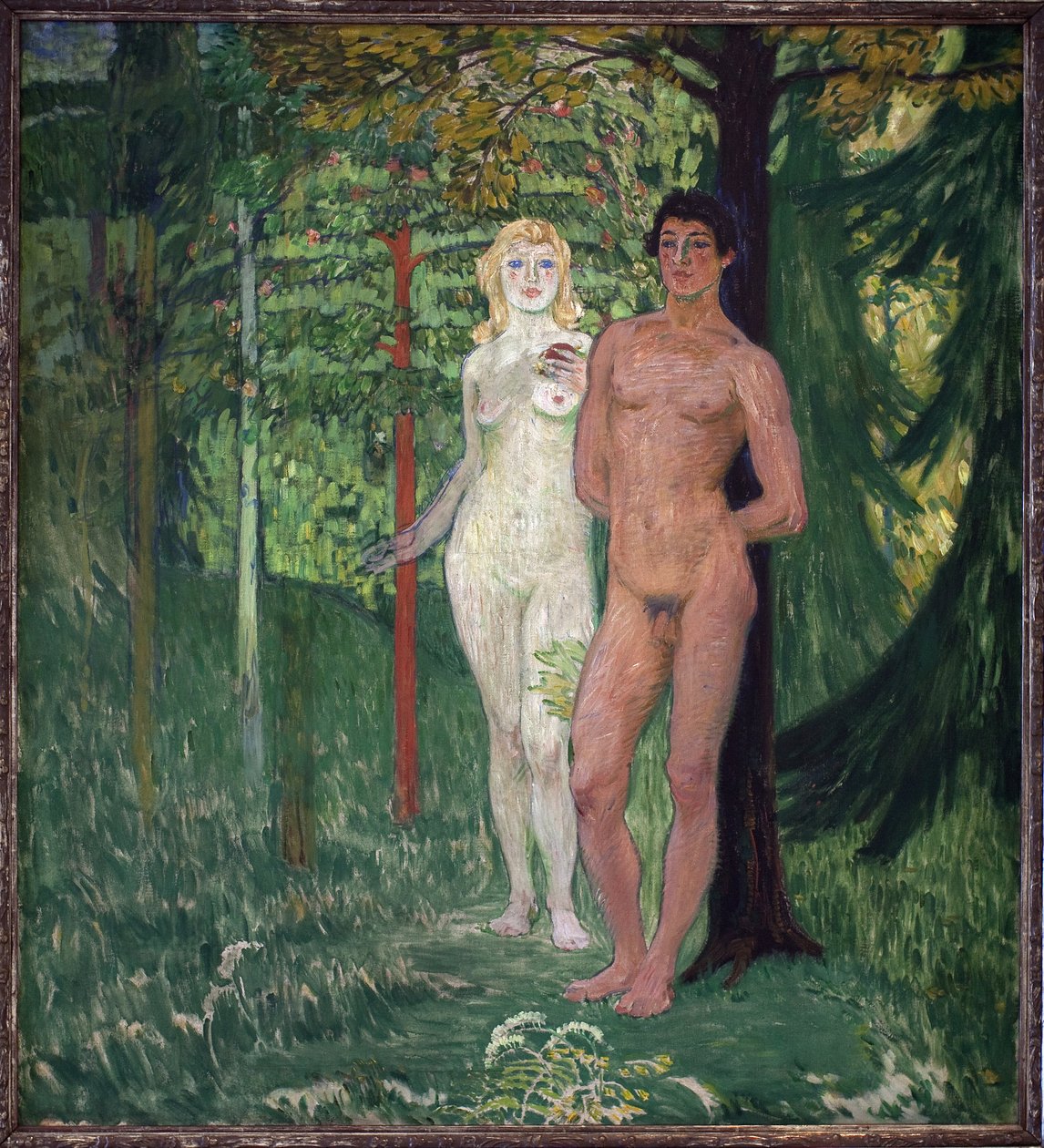 Adam og Eva. Maleri af Jan Preisler (1872-1918), Olie på lærred af Jan Preisler