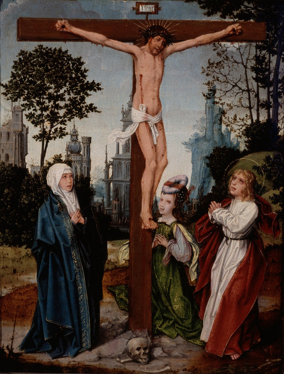 Korsfæstelse, ca. 1510-15 (olie på panel) af Jan Provoost