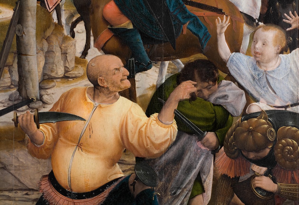 Detalje af korsfæstelsen (olie på panel) af Jan Provoost