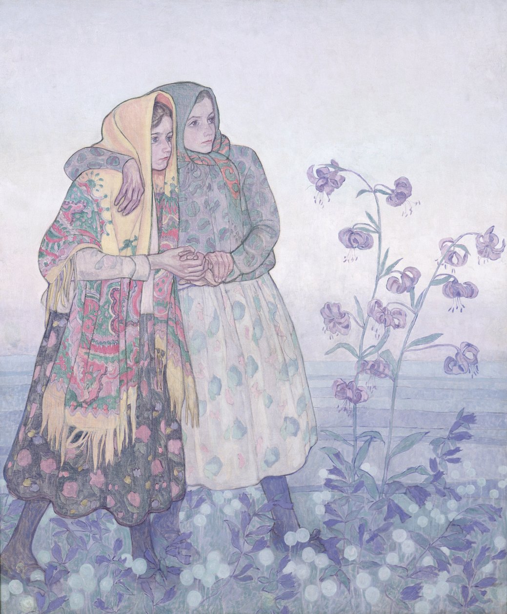 Procession af polske højlandskvinder, ca. 1910 (tempera på lærred) af Jan Rembowski