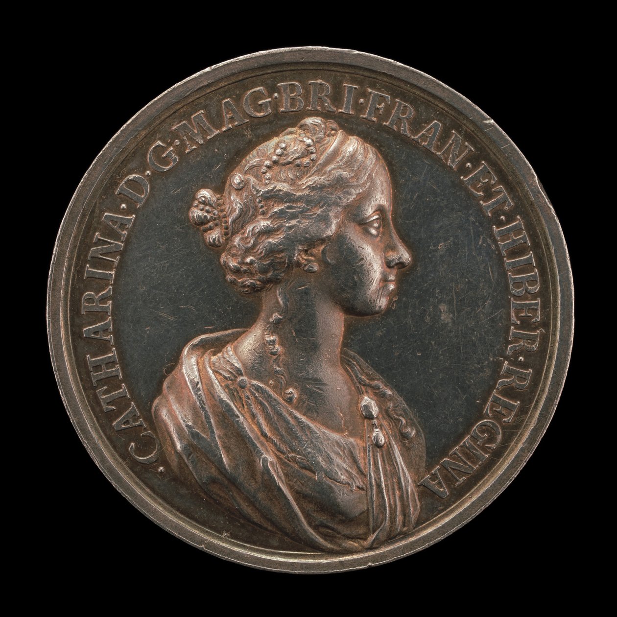 Katarina af Braganza, 1638-1705, kone til Charles II, konge af England, 1662 [omvendt], 1662. af Jan Roettiers