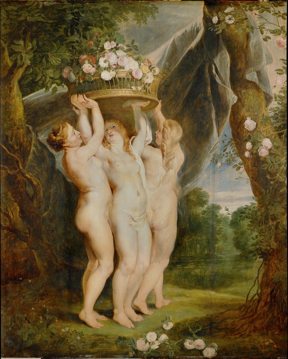 De tre gratier (olie på lærred) af Jan & Rubens P.P. (1577-1640) Brueghel