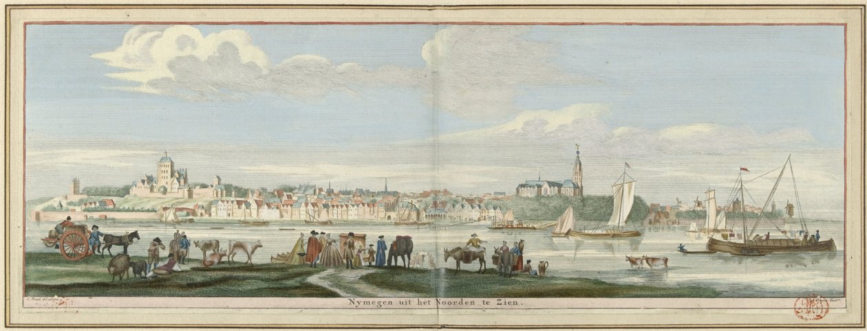 Udsigt over Nijmegen fra nord Nymegen fra nord udstillet (titel på objekt) af Jan Ruyter