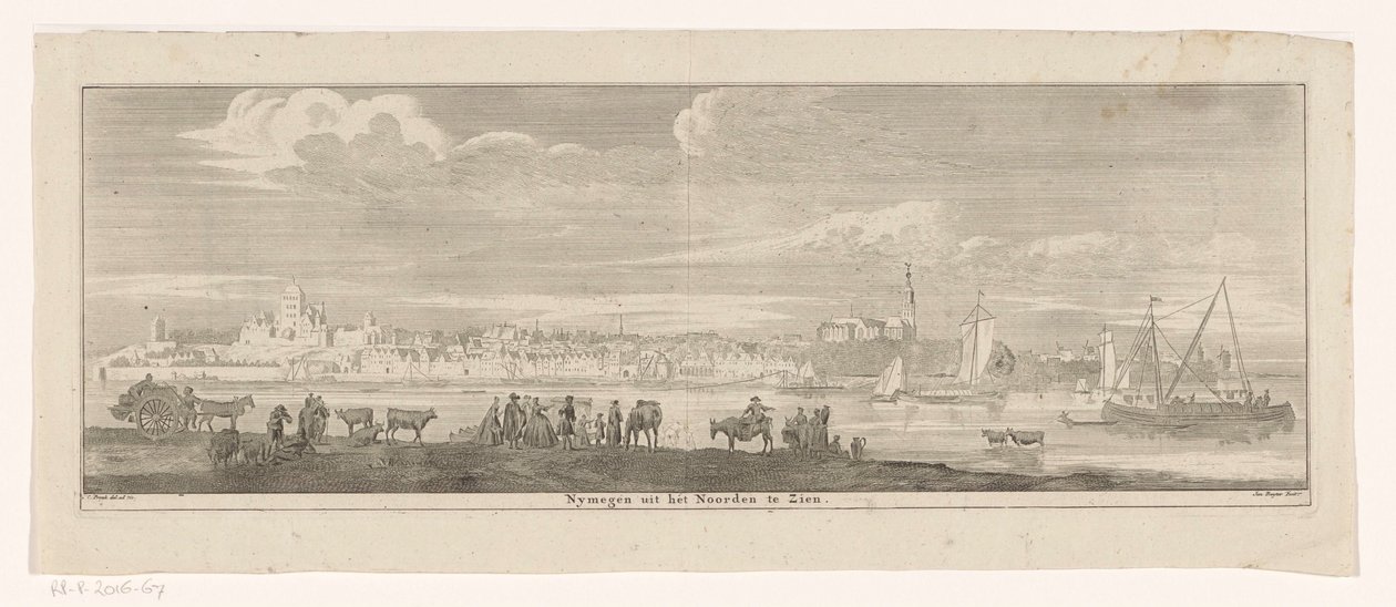 Udsigt over Nijmegen fra nord Nymegen fra nord udstillet (titel på objekt) af Jan Ruyter