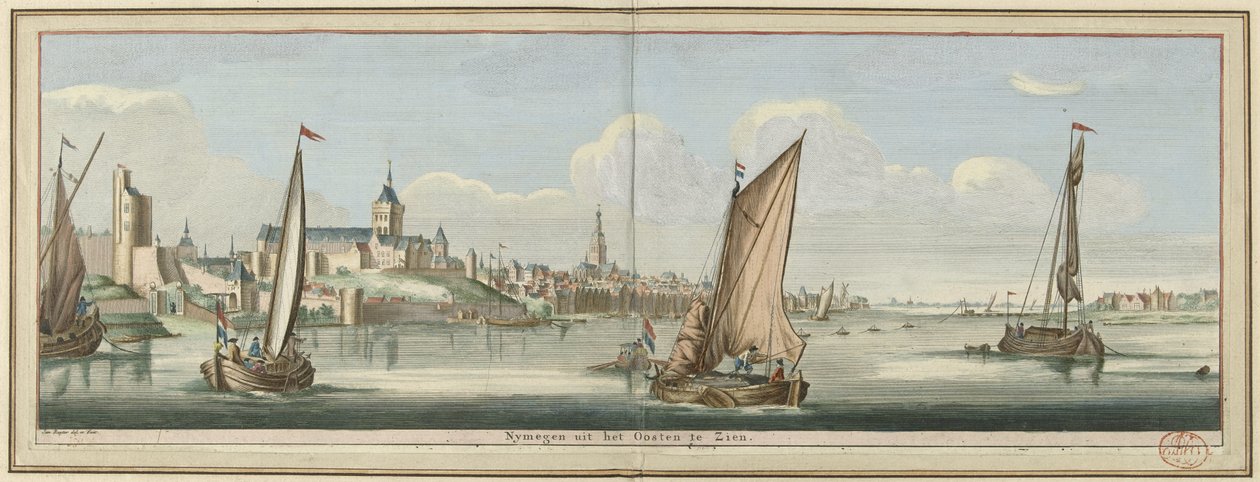 Udsigt over Nijmegen fra øst Nymegen fra Østen udstillet (titel på objekt) af Jan Ruyter