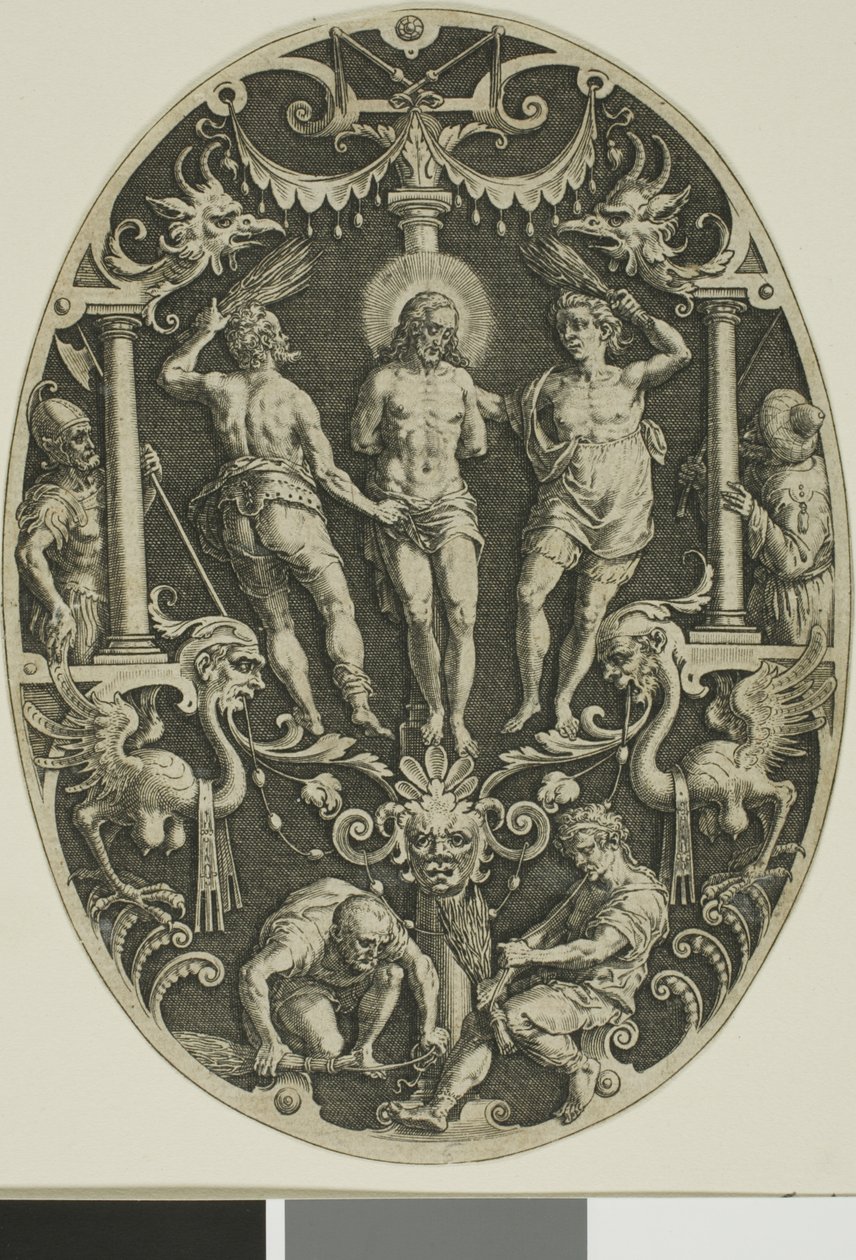 Flagellation, fra Kristi lidelseshistorie af Jan Sadeler I