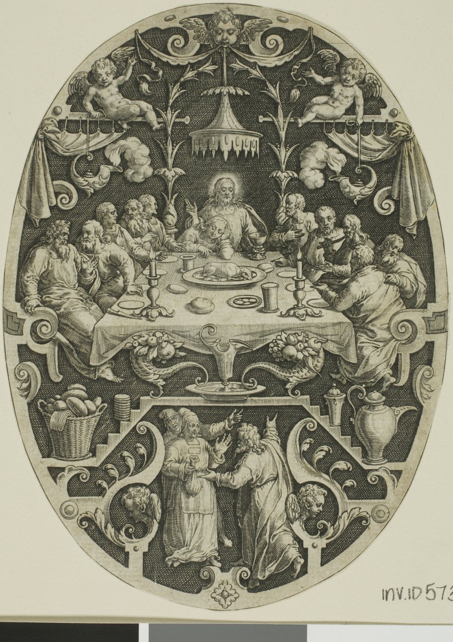 Den sidste nadver, fra Passion of Christ af Jan Sadeler I