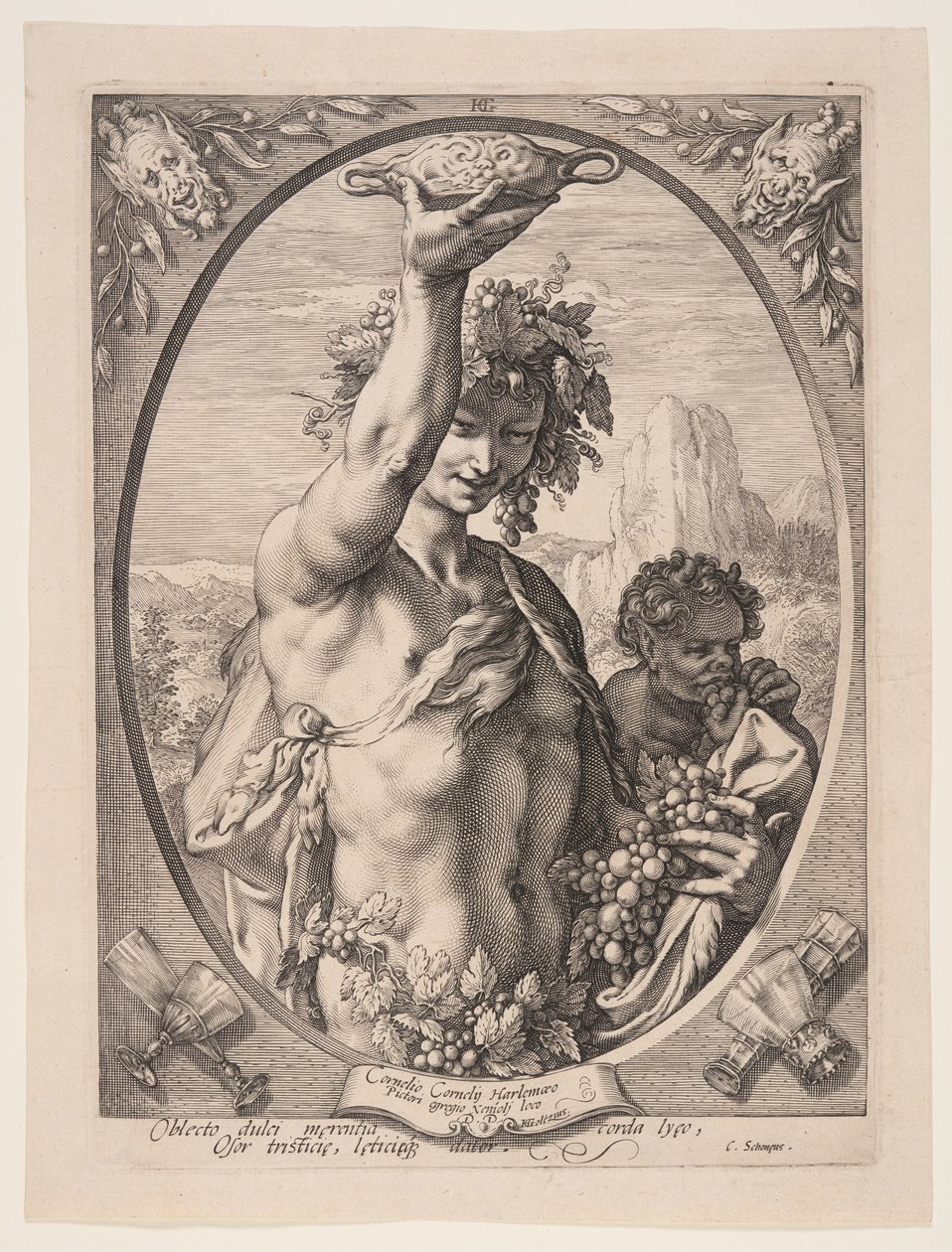 Bacchus, fra Tre hedenske guder og gudinder af Jan Saenredam