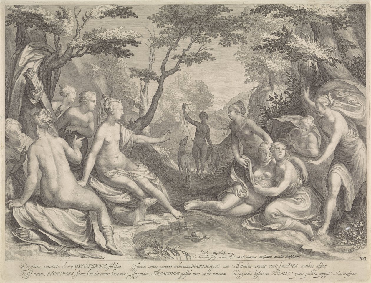 Diana opdager Callisto .s graviditet af Jan Saenredam