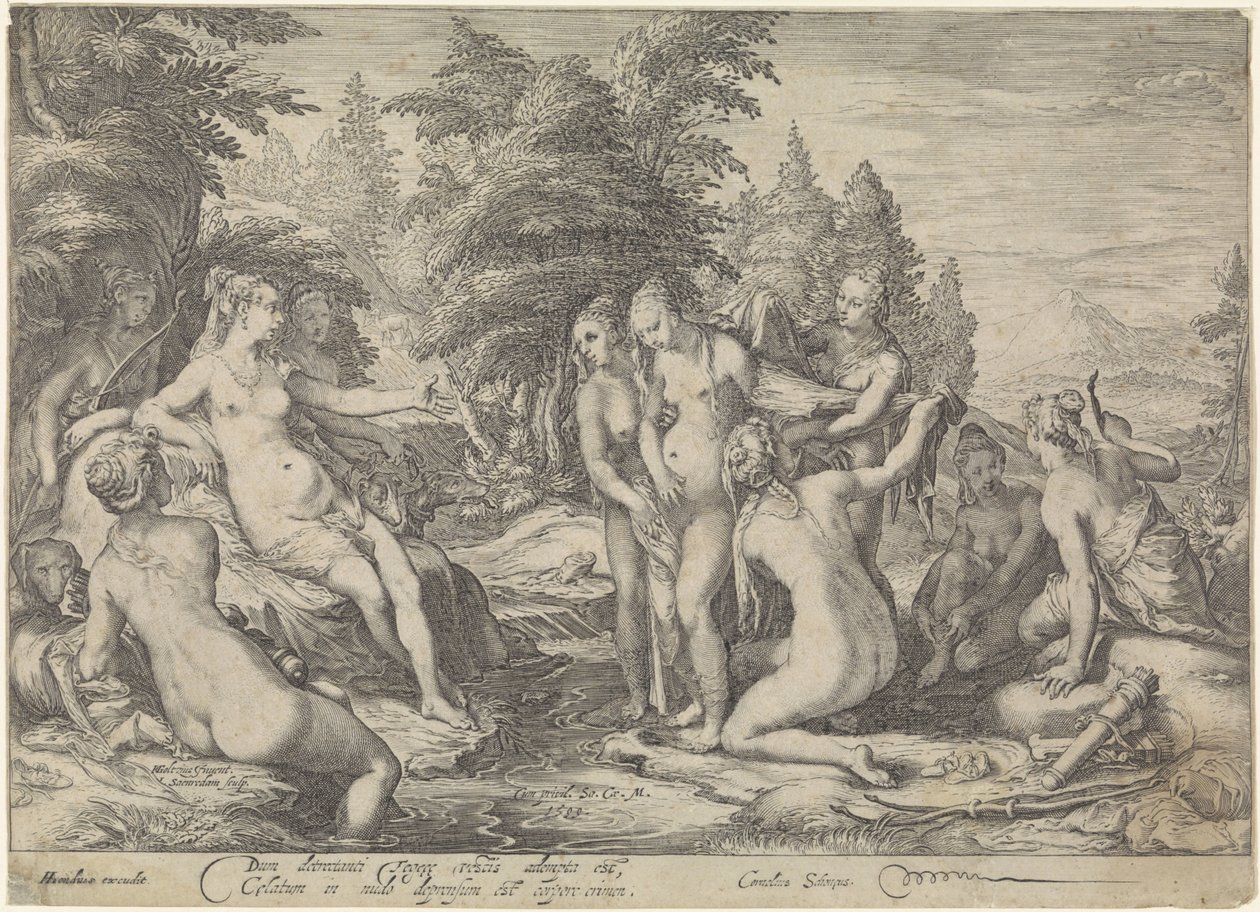 Diana opdager Callisto .s graviditet af Jan Saenredam