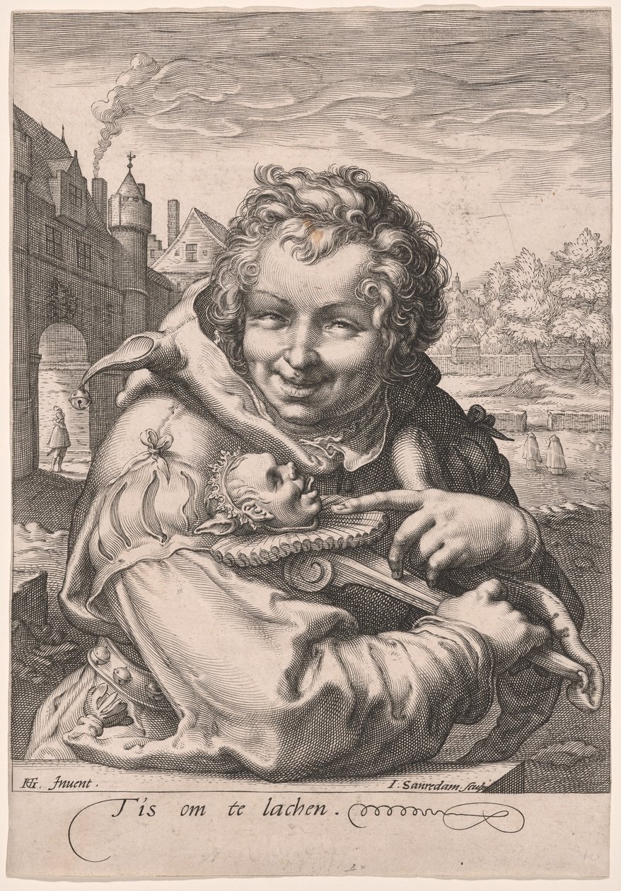 Fool Holding a Staff (Det er for sjov) af Jan Saenredam
