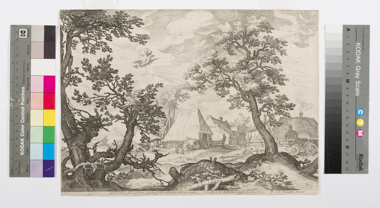 Landskab, der viser bortførelsen af Ganymedes, ca. 1600 af Jan Saenredam