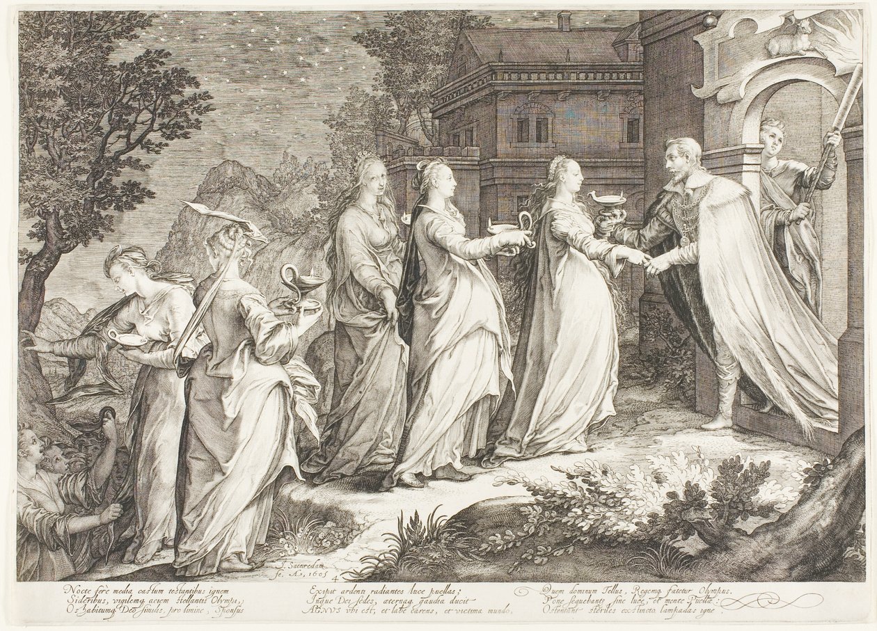 Tallerken fire, fra Five Wise and Five Foolish Virgins af Jan Saenredam
