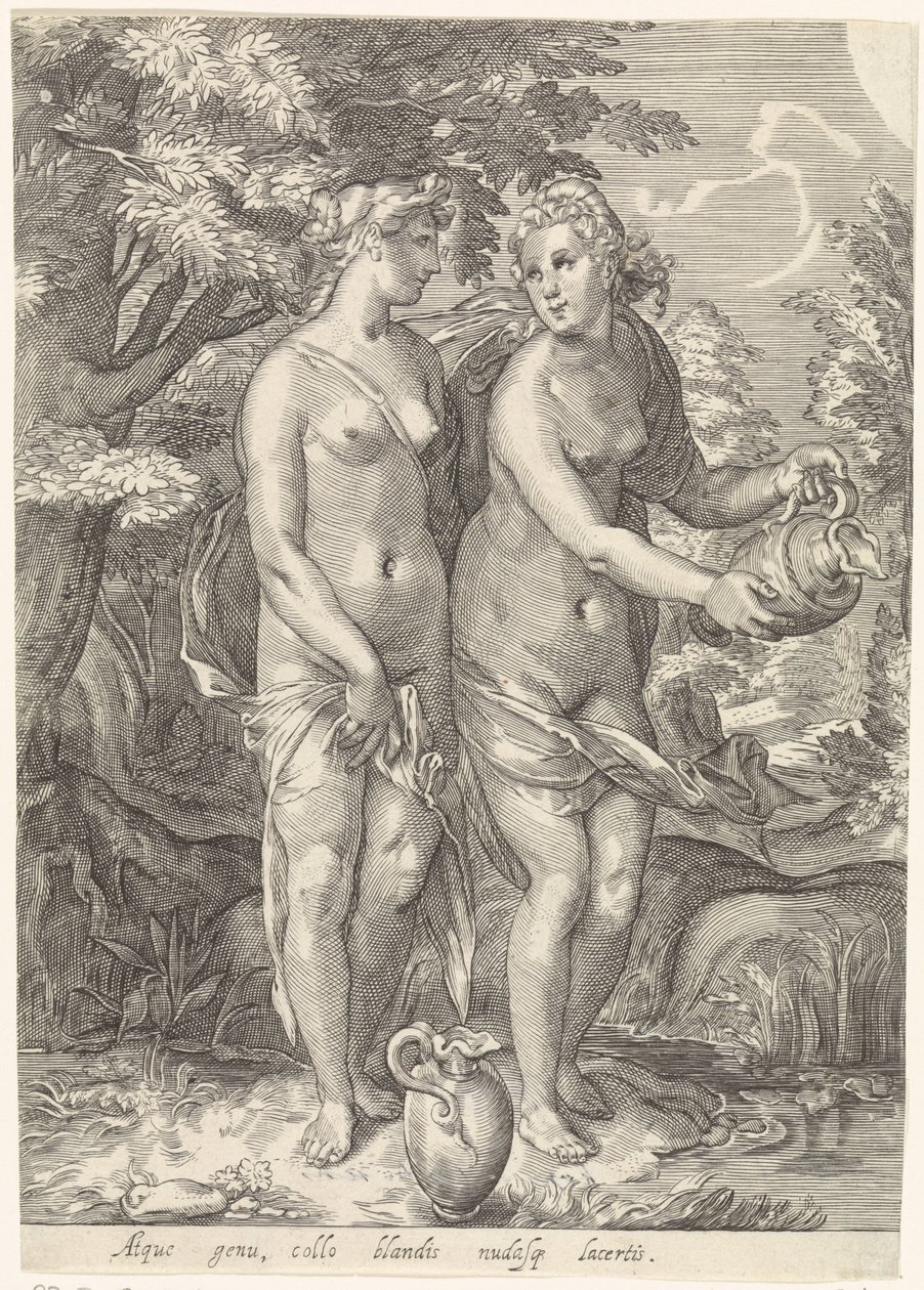 To af Dianas nymfer ved en strøm Diana og hendes nymfer (serietitel) af Jan Saenredam