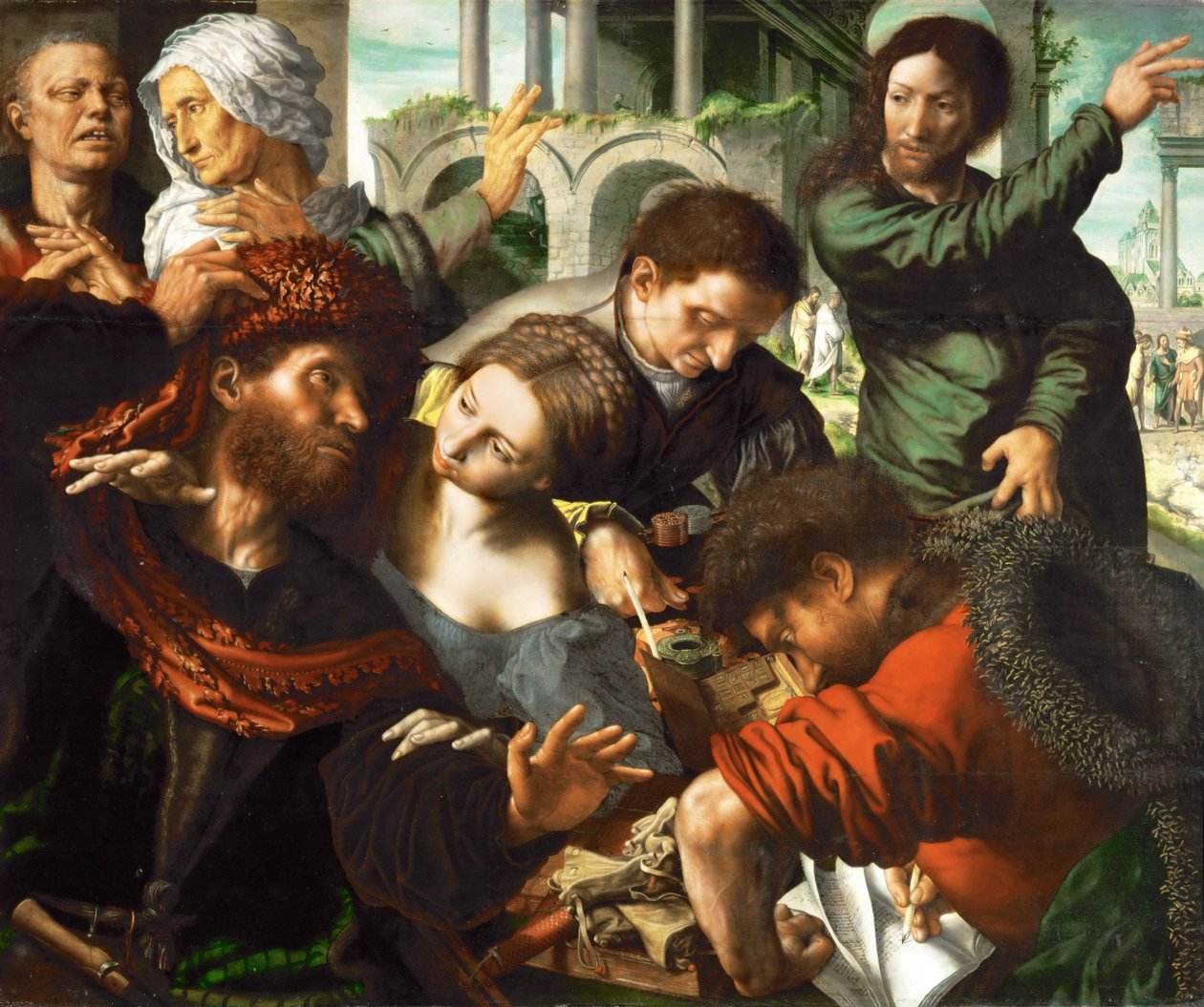 Matthæuskaldelsen - Jan Sanders van Hemessen (ca. 1500-c. 1566). Olie på træ, ca. 1548. Mål : 114x137 cm. Kunsthistorisk museum, Vienne af Jan Sanders van Hemessen