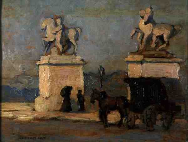 Place de la Concorde, Paris, ca. 1900 (olie om bord) af Jan Stanislawski