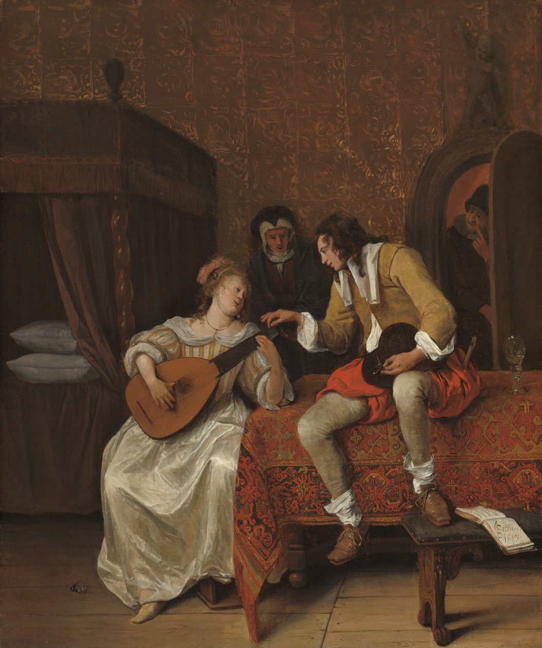 Ascagnes og Lucelle (Musiktimen) af Jan Steen