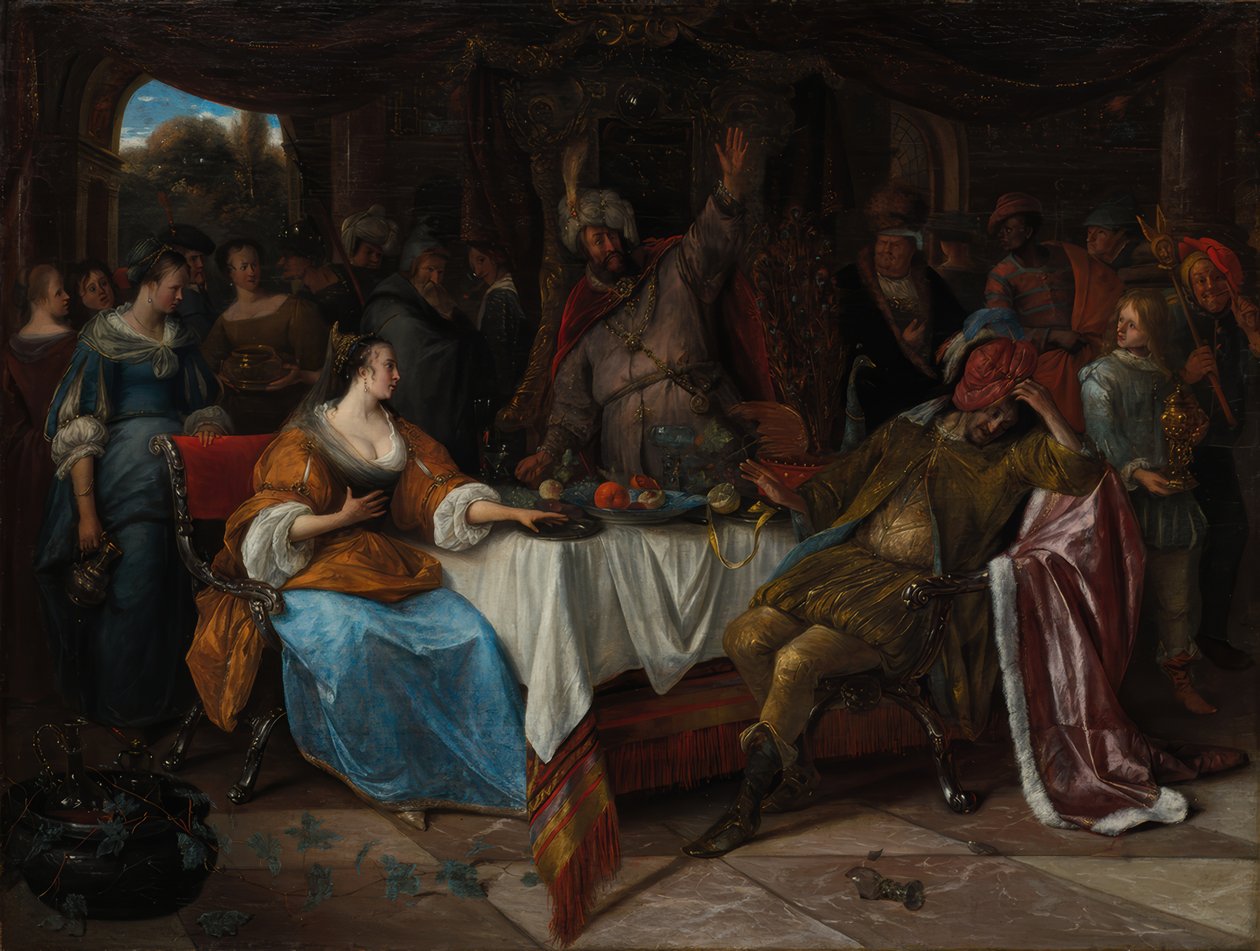 Ester, Ahasverus og Haman af Jan Steen