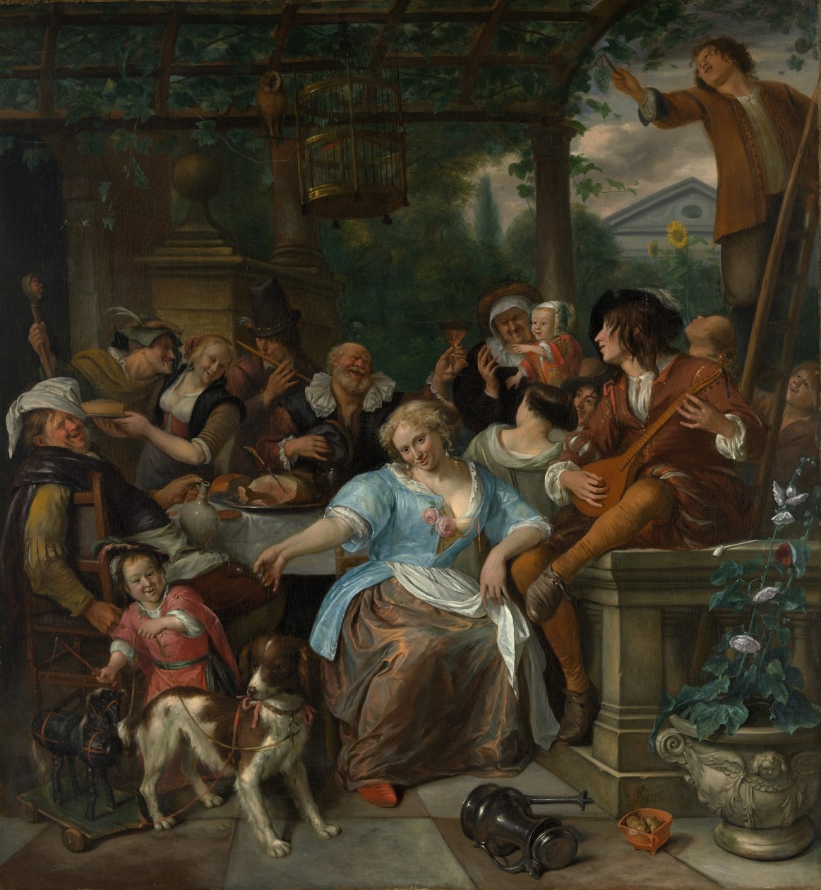 Merry Company on a Terrace, ca. 1670. dani af Jan Havickszoon Steen
