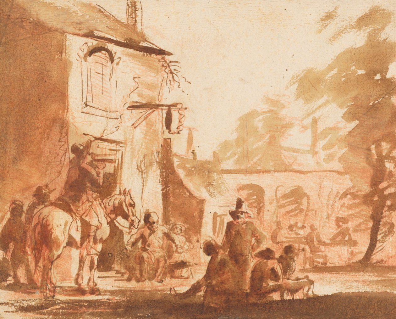Hvile foran kroen af Jan Steen