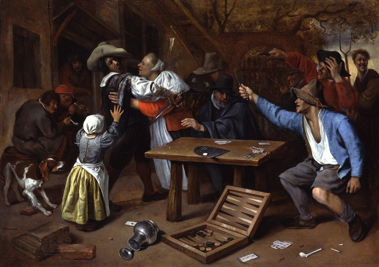 Skænderi ved kortspillet af Jan Steen