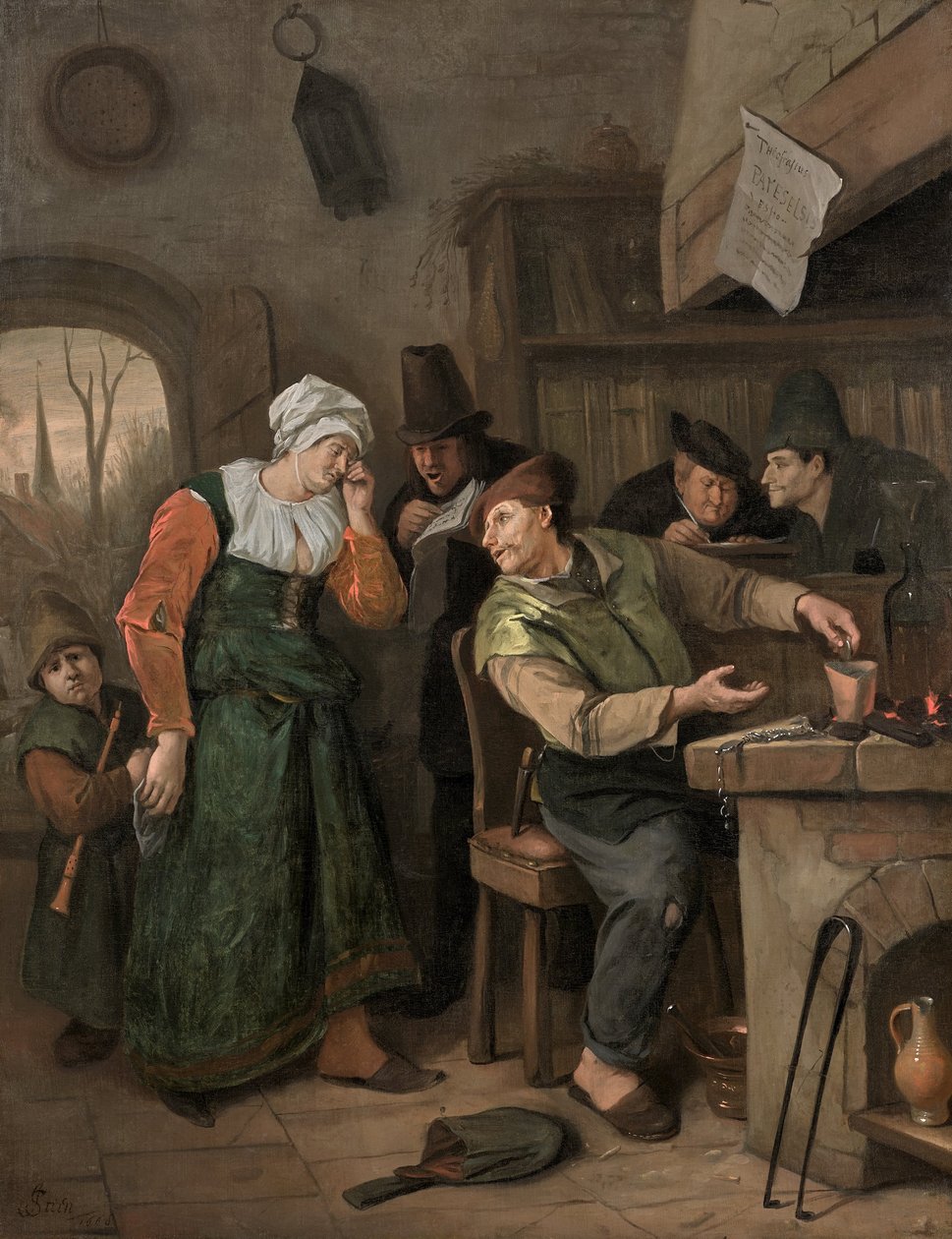 Alkymisten og hans grædende hustru af Jan Steen