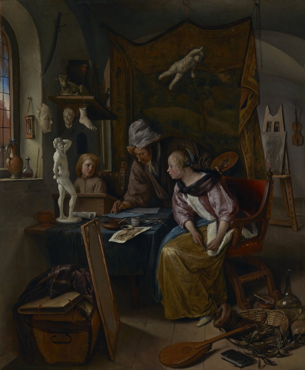 Lektionen i at tegne af Jan Steen