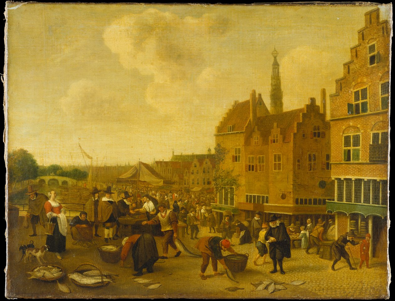 Fiskemarkedet i Leiden af Jan Steen