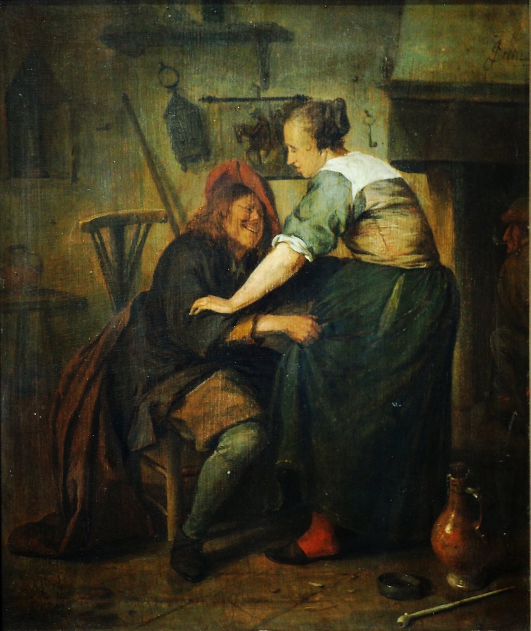 Kro med gæst og barpige af Jan Steen