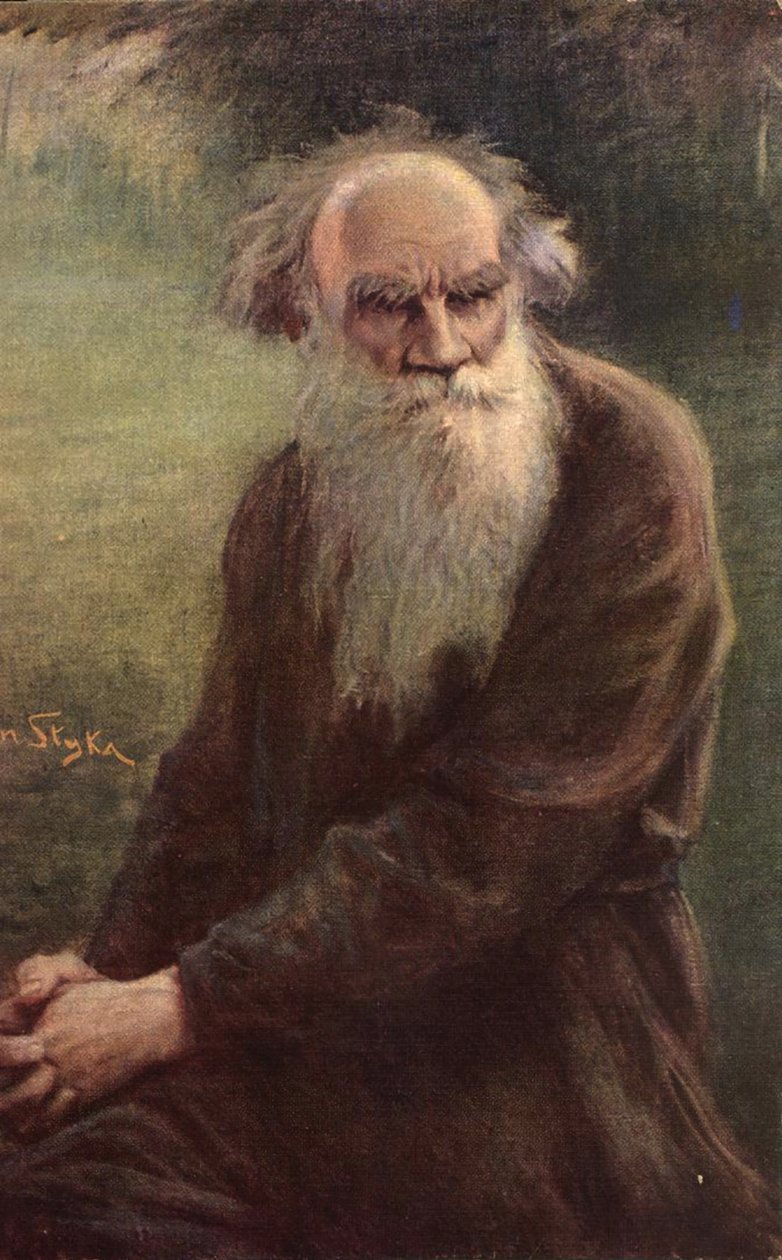 Portræt af forfatteren Leo N. Tolstoy 1828-1910, 1910 af Jan Styka